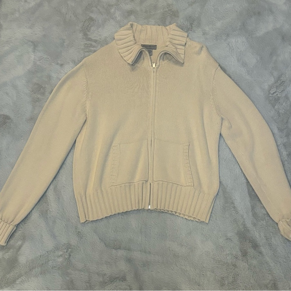 Eddie Bauer Knit Zip Up Sweater and Pockets